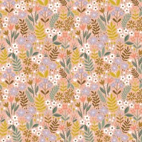Baumwolle Popeline -  Brushed Flowers - pfirsich