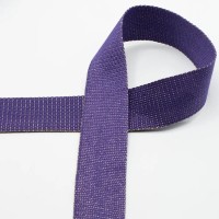Gurtband unifarben mit Lurex - purple -  40mm