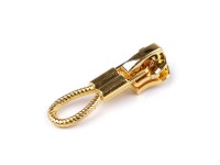 Metallschieber Zipper Schlaufe - für Spiralreißverschlüsse 5mm - goldfarben