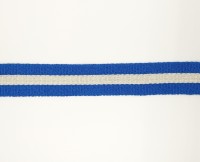 Baumwoll-Gurtband 40mm - breite Streifen  roayalblau/weiss - SOFT