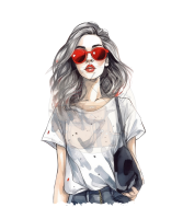Bügelbilder -"Beautiful Girl In Sunglasses"- versch. Größen