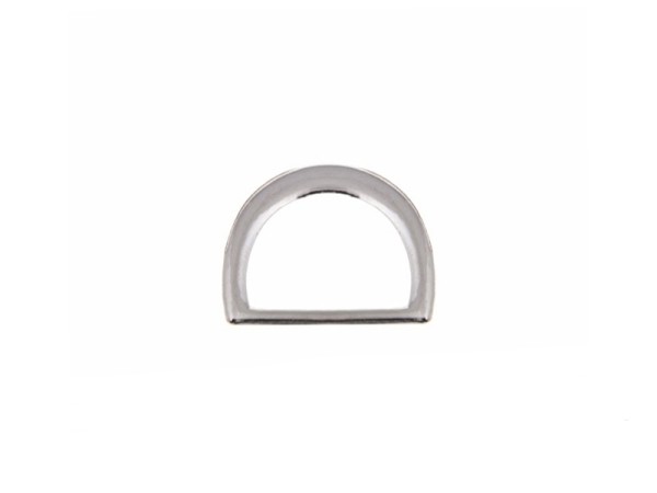 Metallschlaufe / Gurtaufhängung / D-Ring halbrund flach - 20mm - silberfarben