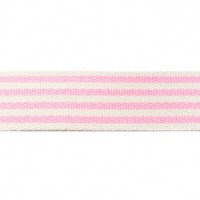 Baumwoll-Gurtband 40mm - schmale Streifen -weiss//rosa - SOFT