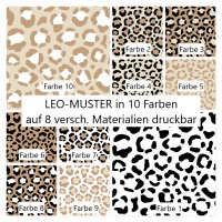 Stoffdruck / Kunstlederdruck "Leopardenmuster" 10 Farben