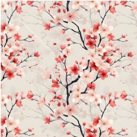 Stoff-/Kunstlederdruck "Cherry Blossom 8" - versch. Materialien
