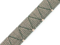Gurtband "Dreiecke" - 30mm - natur/grün