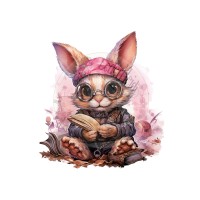 Bügelbilder - "Steampunk Bunny" pink - versch. Größen