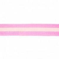 Baumwoll-Gurtband 40mm - breite Streifen  rosa-weiß - SOFT