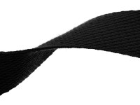 Polycotton - Gurtband 30 mm- unifarben - 1,4mm dick - schwarz (580)