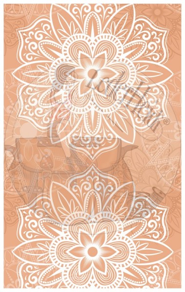 Kunstleder Panel für Geldbörsen "Mandala apricot/weiss" - 25x40 cm