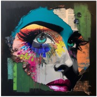Kunstleder Panel "Abstract Eye9"- 25x25 cm