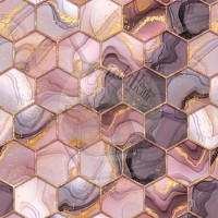 Wasserdichter Canvas - "Hexagon marble rosé" - Eigenproduktion