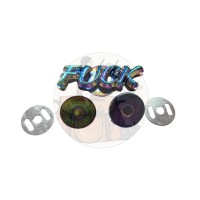 Magnetverschluss - "FUCK" - rainbow - 48x15 mm