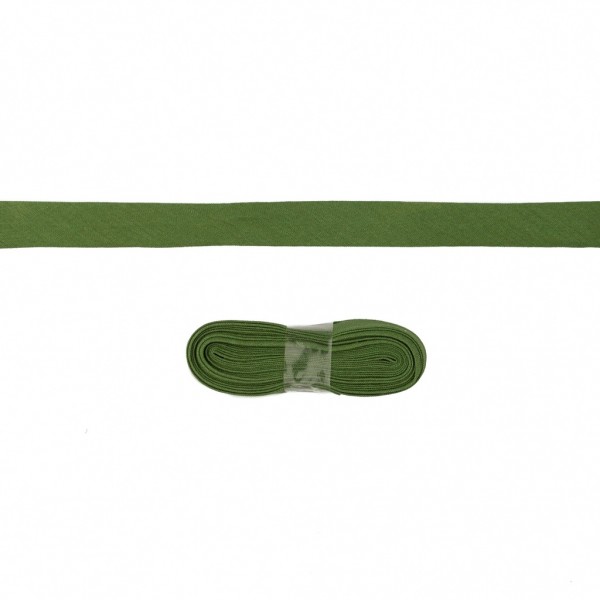 3 Meter Einfassband Baumwolle uni - 20mm - olivgrün