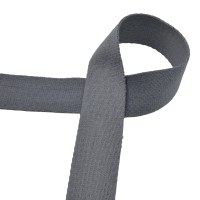 Baumwoll-Gurtband Soft 40mm - unifarben - grau - SOFT