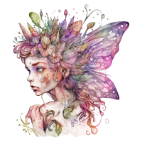 Kunstleder Panel - "Fairy Girl"   -  25x25 cm - Motiv 3