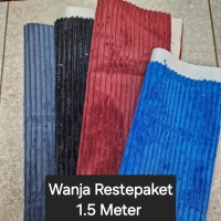 Restepaket Cordsamt WANJA - blau/rot/schwarz - 1,5 Meter