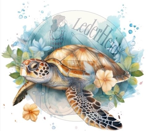 Bügelbilder - "Schildkröte watercolor"- versch. Größen