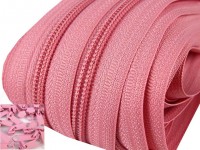 3 Meter Endlos-Reissverschluss 5mm - rosa -  inkl. 12 Zipper