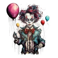 Bügelbilder - "Spooky Clown"- versch. Größen