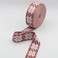 Gurtband "Geometric" - 38mm - rosa/weiss/bordeaux