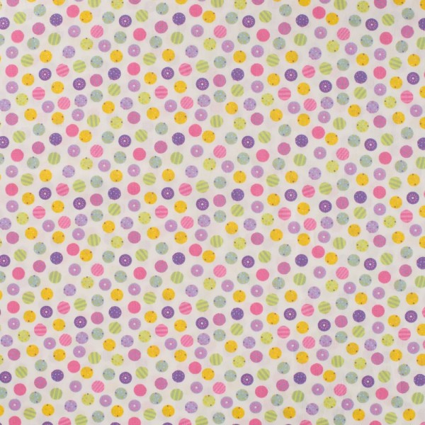 Baumwolle Popeline Circles - pink/lila/gelb