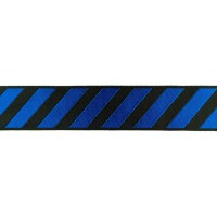 Glanz-Gurtband - 40 mm - Streifen - schwarz/kobalt