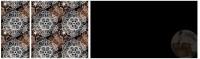 Kunstleder 3er Panel "Mandala schwarz/weiss"  mit Panel für Geldbörse - 40x140 cm
