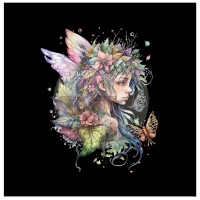 Kunstleder Panel - "Fairy Girl"   -  14x14 cm - Motiv 5
