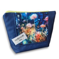 OUTDOORSTOFF Panel / Nähset "KrimsKrams-Bag" - Flowers blue watercolour