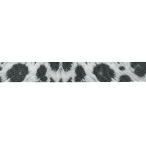 Ripsband - Dekoband "Phantasie Panther" - grau - 25mm
