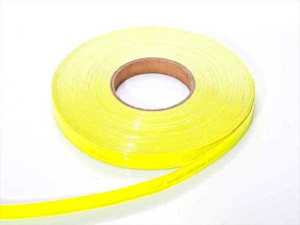 Reflektorband gesteppt - gelb - 15mm - PVC