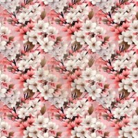 Stoff-/Kunstlederdruck "Cherry Blossom 2" - versch. Materialien