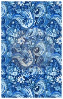 Kunstleder Panel  für Geldbörsen "Paisley blau" - 25x40 cm