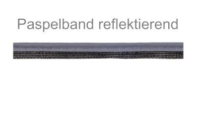 Paspelband - reflektierend - silber/schwarz - 10mm