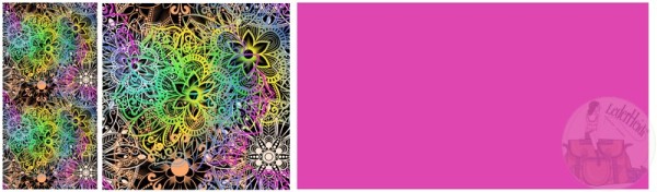 Kunstleder 3er Panel "Mandala pink" mit Panel für Geldbörse - 40x140 cm