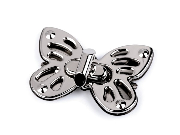 Taschenverschluss "Schmetterling" - 52x37 mm - silberfarben
