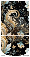 Kunstleder Schnittmuster-Panel "HTP Irma" - Paisley schwarz/gold/blau