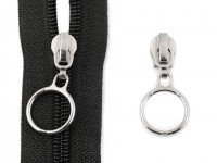 Zipper Ring silberfarben für metallisierte Spiralreißverschlüsse 5mm