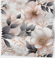 Wasserdichter Canvas - "fawn floral rosa-grau"- Eigenproduktion