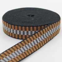 Gurtband "Kacheln" - 30mm - schwarz/braun/grau