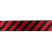 Glanz-Gurtband - 40 mm - Streifen - schwarzr/rot