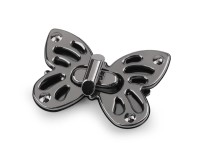 Taschenverschluss "Schmetterling" - 52x37 mm - schwarz Nickel