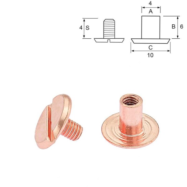Buchschrauben roségold - 6mm (10 Stück)