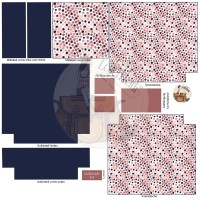 OUTDOORSTOFF Panel / Nähset "KrimsKrams-Bag" - Glamorous Dots blue/rosé