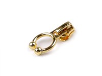 Metallschieder Zipper Ring - für Spiralreißverschlüsse 5mm - goldfarben