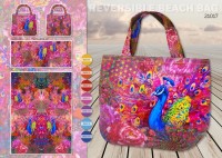Taschen Panel Shopper -Canvas - Digitalprint - Pfau pink - 21017 - VORBESTELLUNG