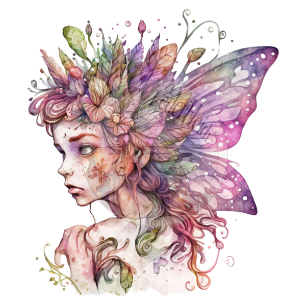 Kunstleder Panel - "Fairy Girl" - 14x14 cm - Motiv 3