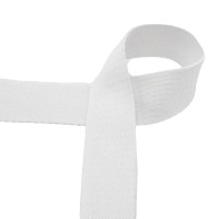 Baumwoll-Gurtband Soft 40mm - unifarben - weiß - SOFT