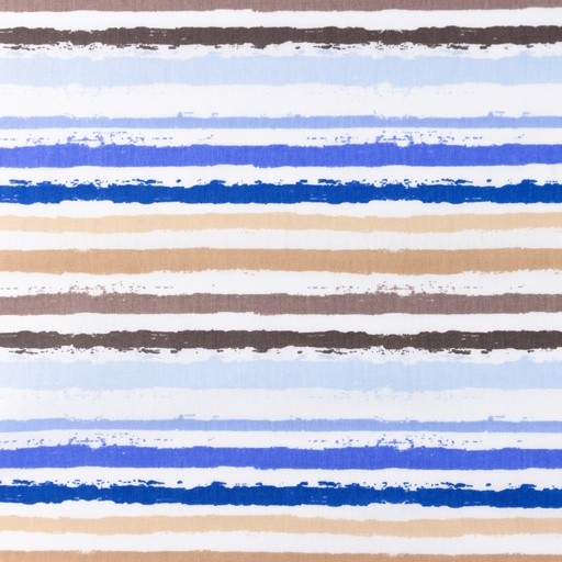 Baumwoll - Popeline digital - "Streifen watercolor" - blau - Snoozy Fabrics®